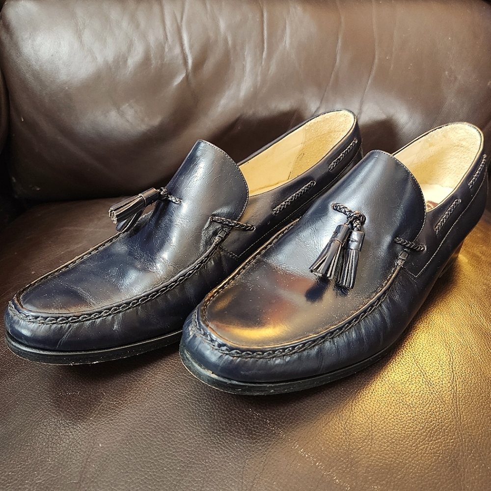 Navy Blue Men's Regal Executive Club Leather Loafers